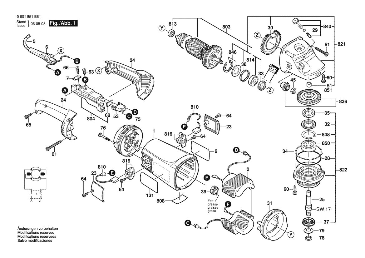 0601851B61 Bosch Grinder Parts Diagram