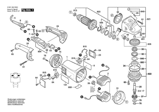 0601852B60 Bosch Grinder Parts Diagram