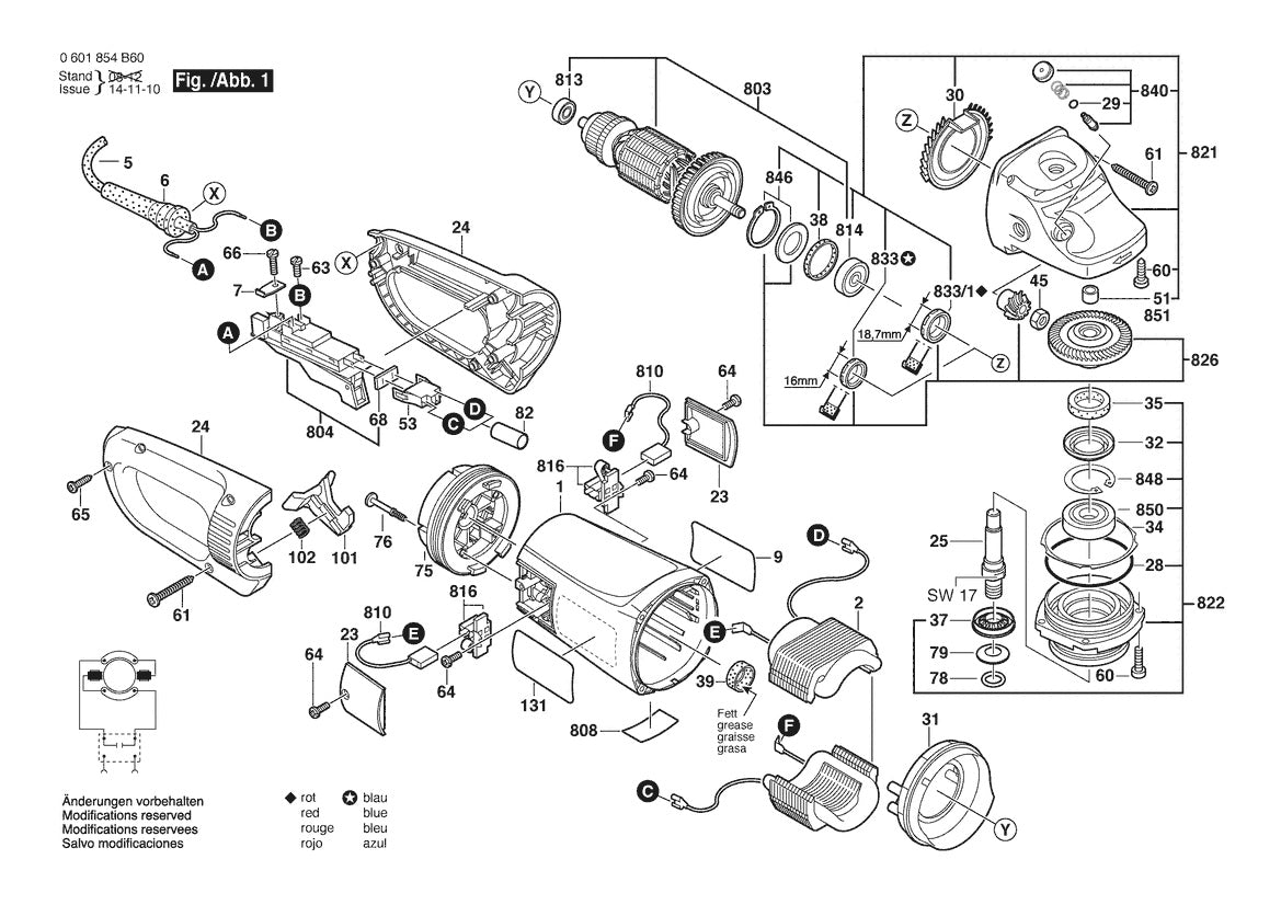 0601854B60 Bosch Grinder Parts Diagram