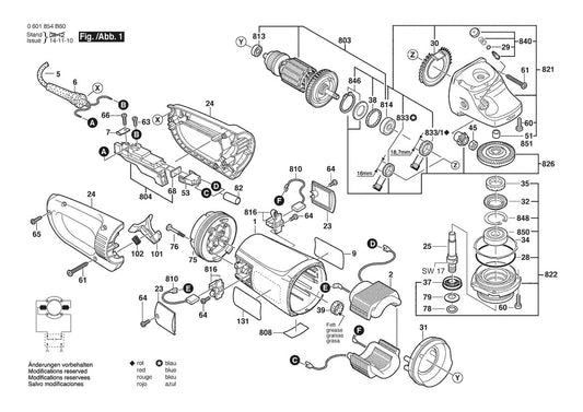 0601854B60 Bosch Grinder Parts Diagram