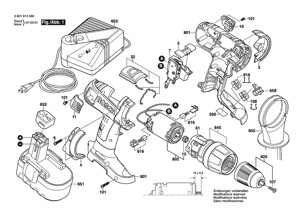 601913460 Bosch Cordless Drill Parts Diagram