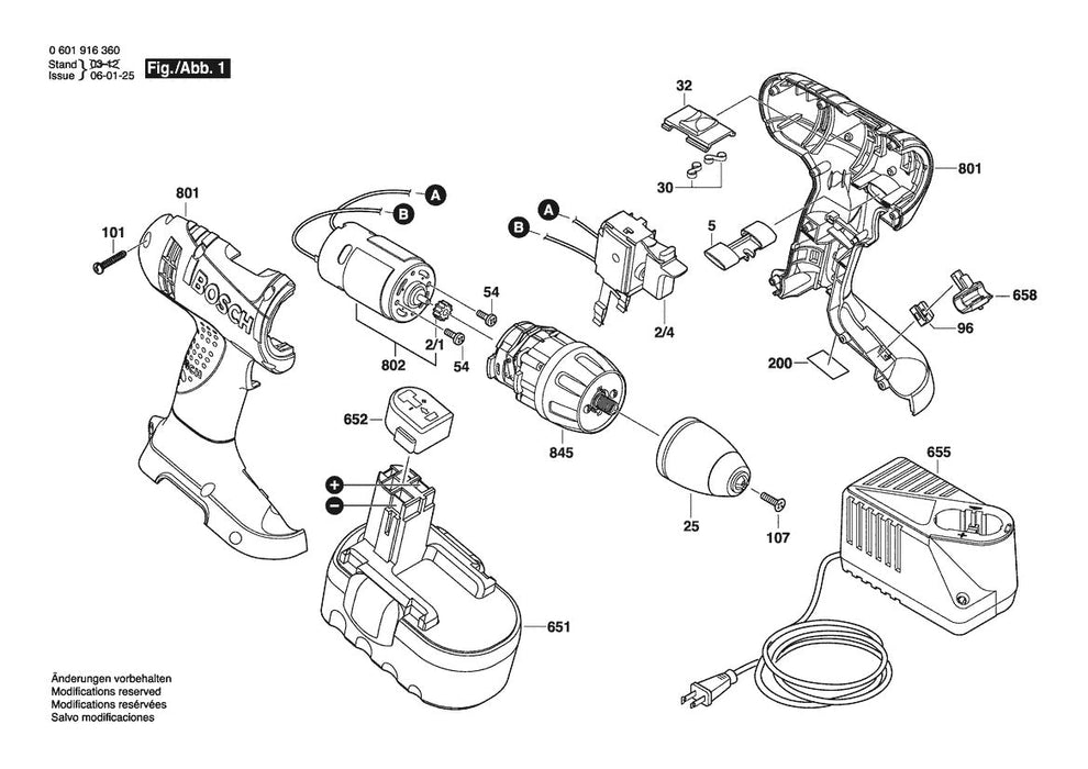 601916370 Bosch Cordless Drill Parts Diagram