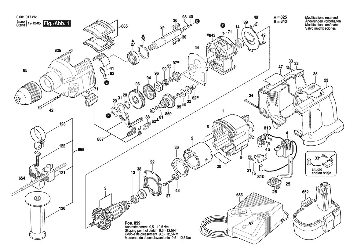 601917261 Bosch Hammer Drill Parts Diagram