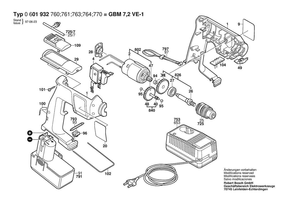 601932761 Bosch Cordless Drill Parts Diagram