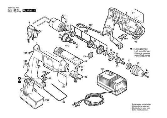 601933754 Bosch Cordless Drill Parts Diagram