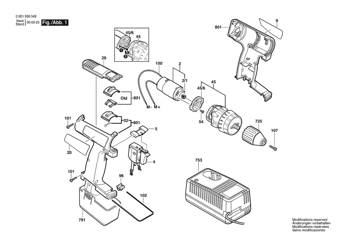 601936449 Bosch Cordless Drill Parts Diagram