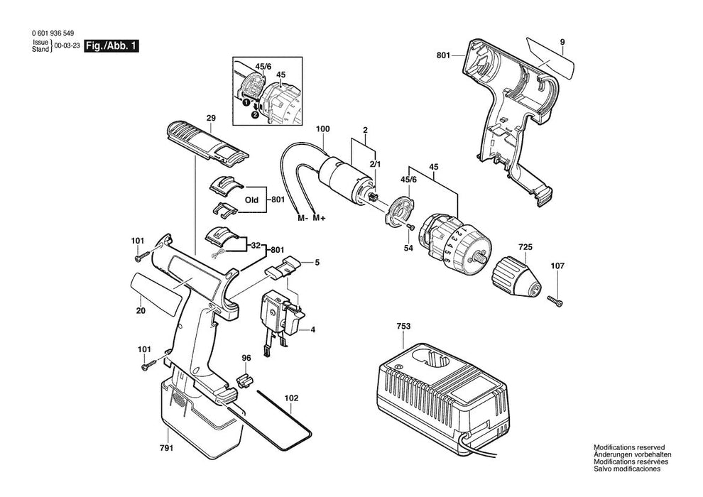 601936449 Bosch Cordless Drill Parts Diagram