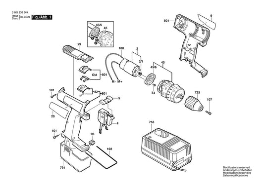 601936549 Bosch Cordless Drill Parts Diagram