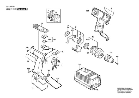 601936647 Bosch Cordless Drill Parts Diagram