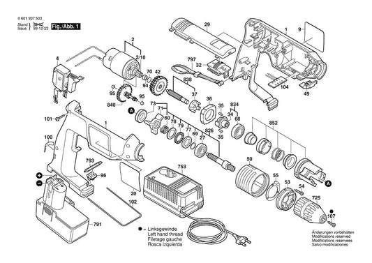 601937554 Bosch Cordless Drill Parts Diagram