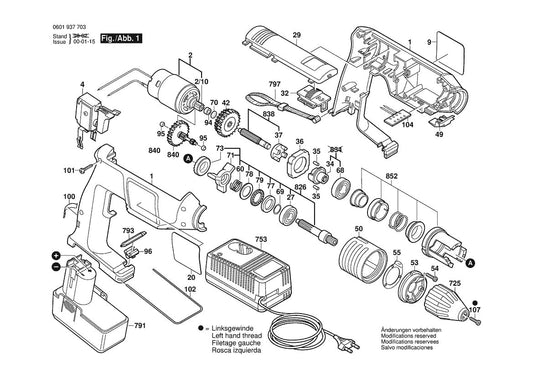 601937754 Bosch Cordless Drill Parts Diagram