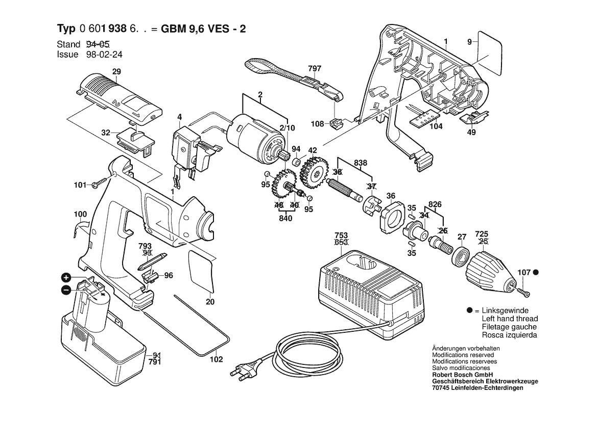 06019386B5 Bosch Cordless Drill Parts Diagram