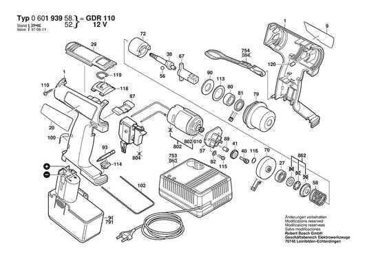601939584 Bosch Impact Wrench Parts Diagram
