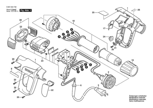 601944739 Bosch Heat Gun Parts Diagram