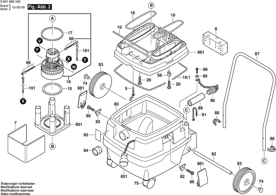 3931A-PB (0601988160) Bosch 13GL Wet/Dry Bosch Vacuum Cleaner Parts