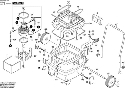 3931A-PB (0601988160) Bosch 13GL Wet/Dry Bosch Vacuum Cleaner Parts