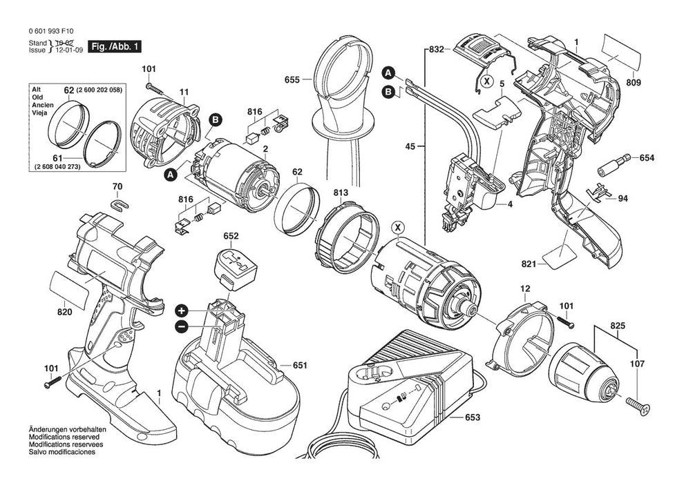 0601994F10 Bosch Impact Driver Parts Diagram
