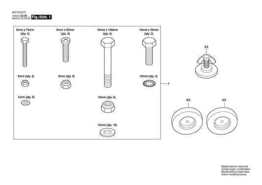 0601B12510 Bosch Table Saw Parts Diagram