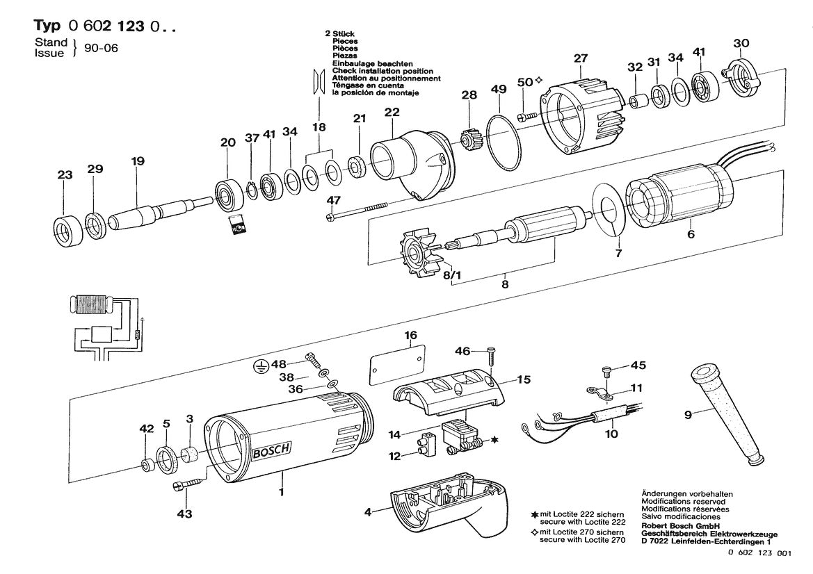 0602123001  Bosch High Frequency Drill Bosch Electric Drill Parts Diagram