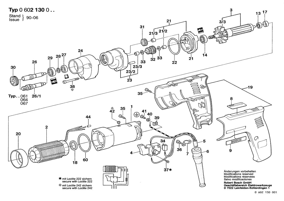 0602130004  Bosch High Frequency Drill Bosch Electric Drill Parts Diagram