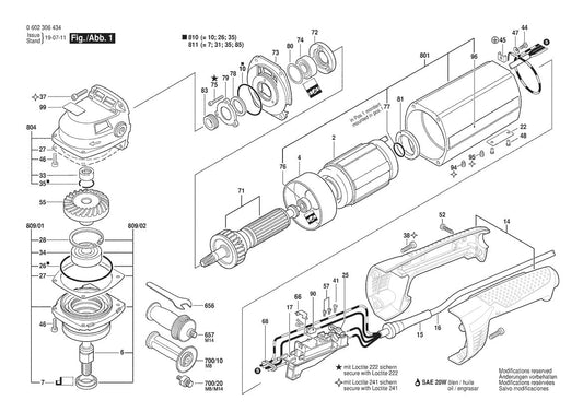 0602306434  Bosch Universal Angle Polisher Bosch Polisher Parts Diagram