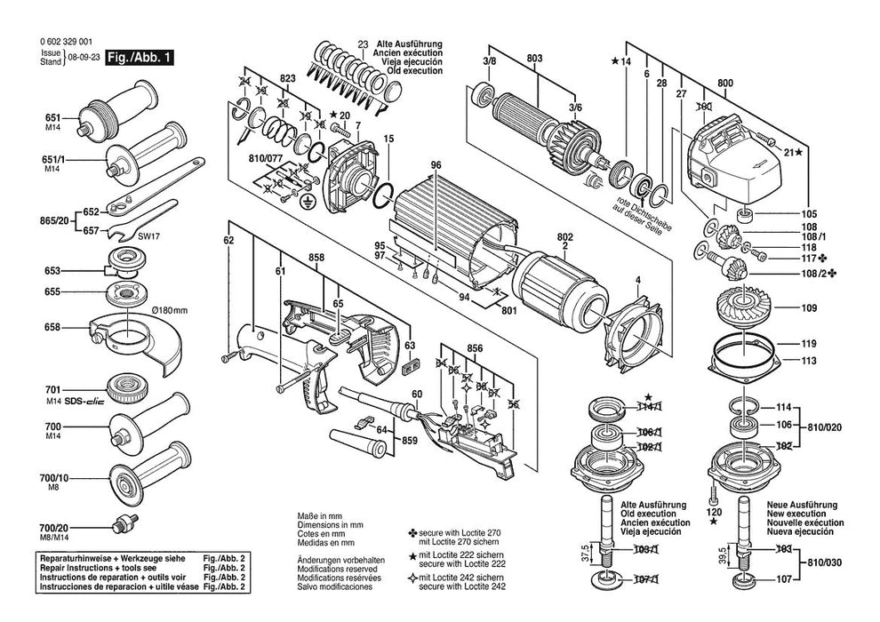 0602329034  Bosch Flat Head Angle Sander Bosch Sander Parts Diagram