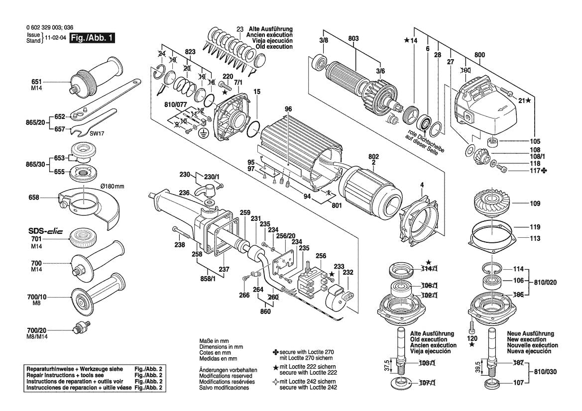 0602329003  Bosch Flat Head Angle Sander Bosch Sander Parts Diagram