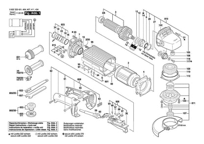 0602329407  Bosch Flat Head Angle Sander Bosch Sander Parts Diagram