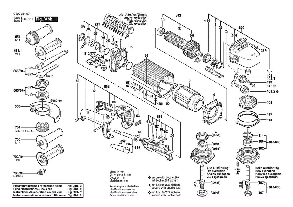 0602331035  Bosch Flat Head Angle Sander Bosch Sander Parts Diagram