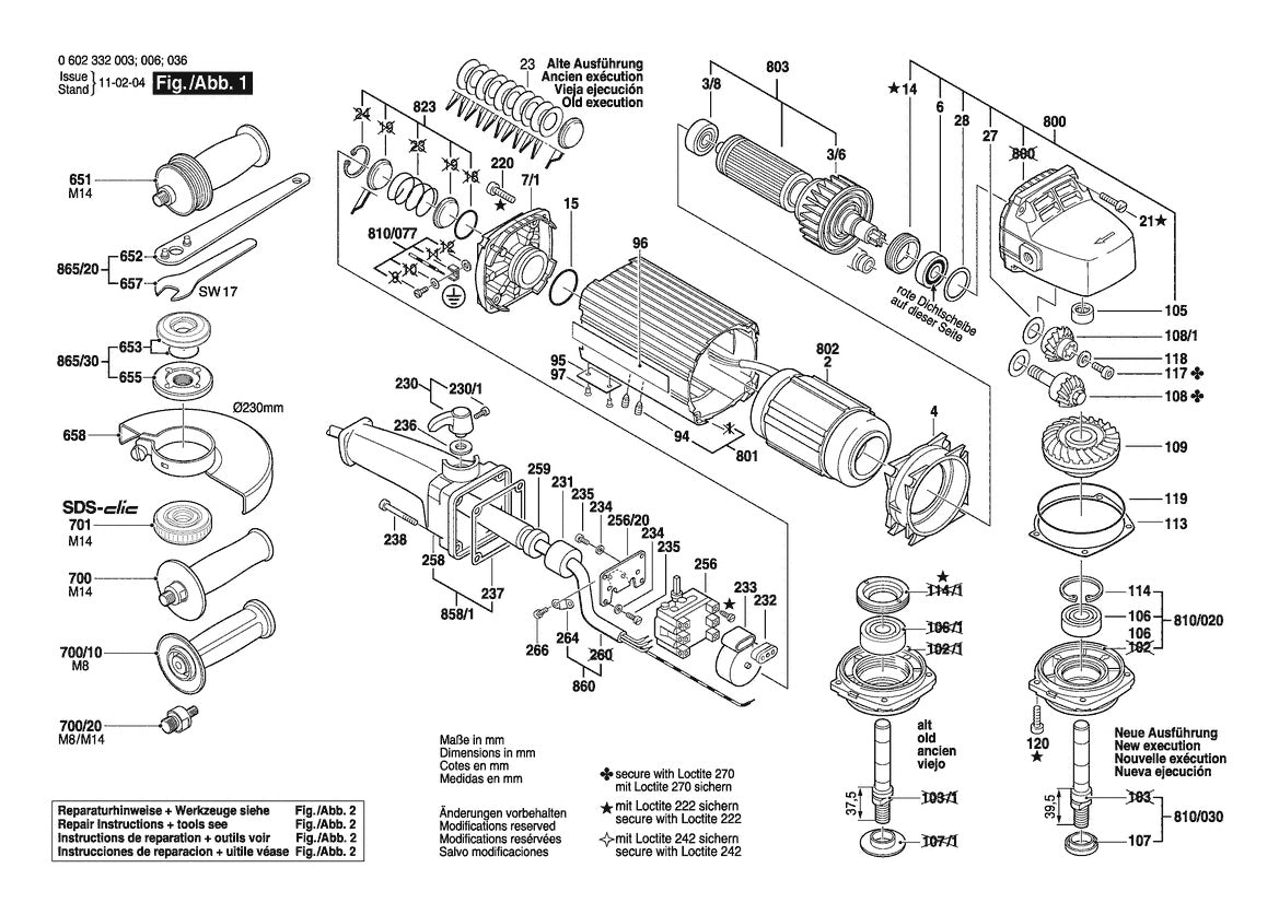 0602332036  Bosch Flat Head Angle Sander Bosch Sander Parts Diagram