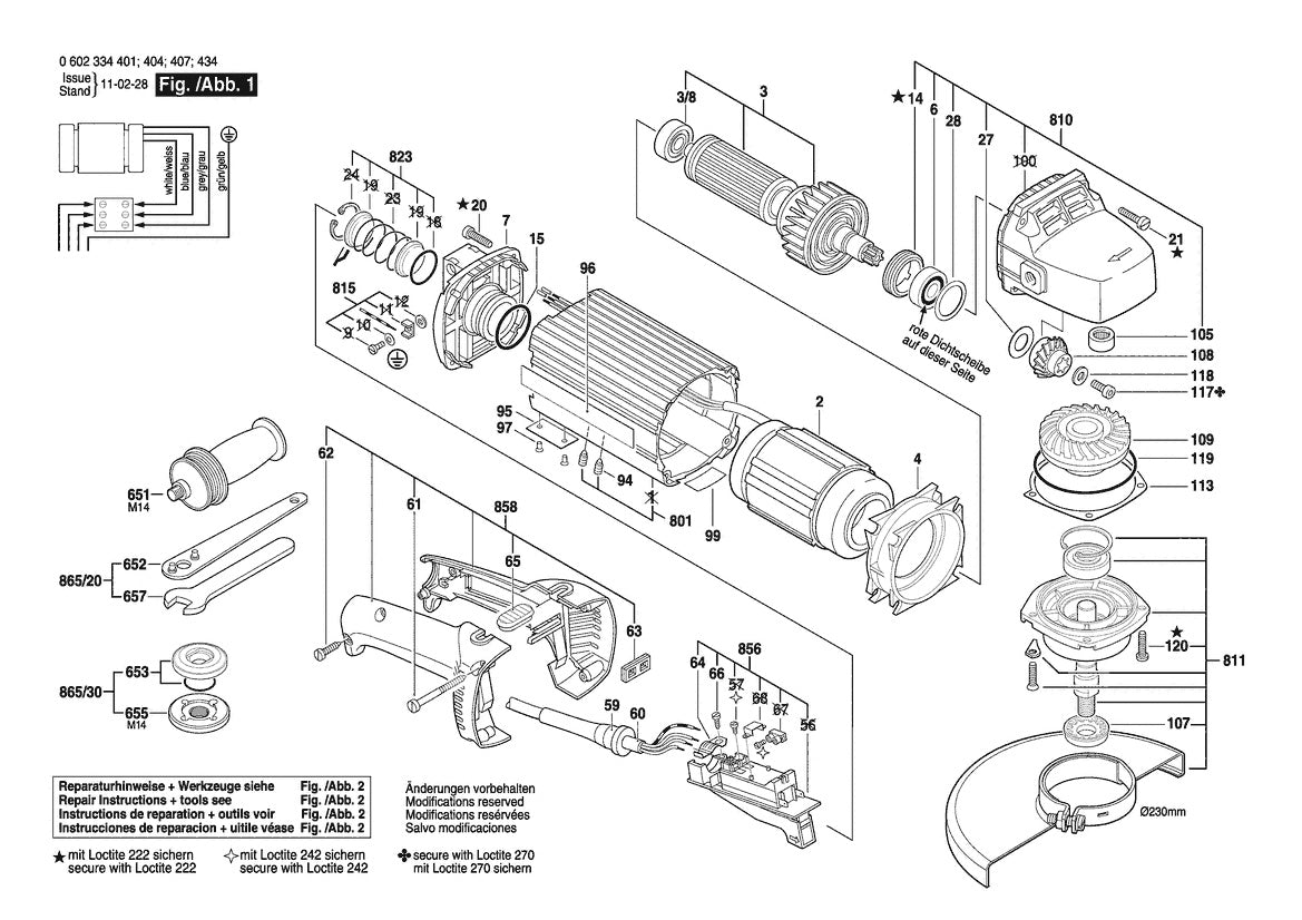 0602334401  Bosch Flat Head Angle Sander Bosch Sander Parts Diagram