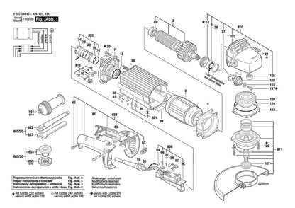 0602334401  Bosch Flat Head Angle Sander Bosch Sander Parts Diagram