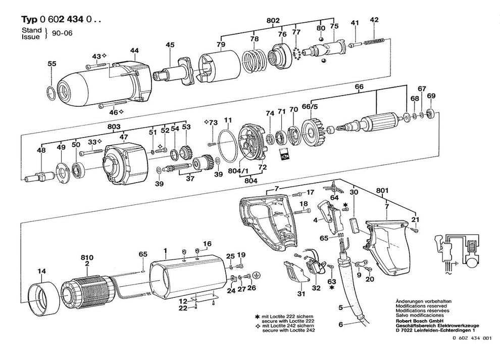 0602434001  Bosch Hf-Impact Wrench Bosch Impact Wrench Parts Diagram