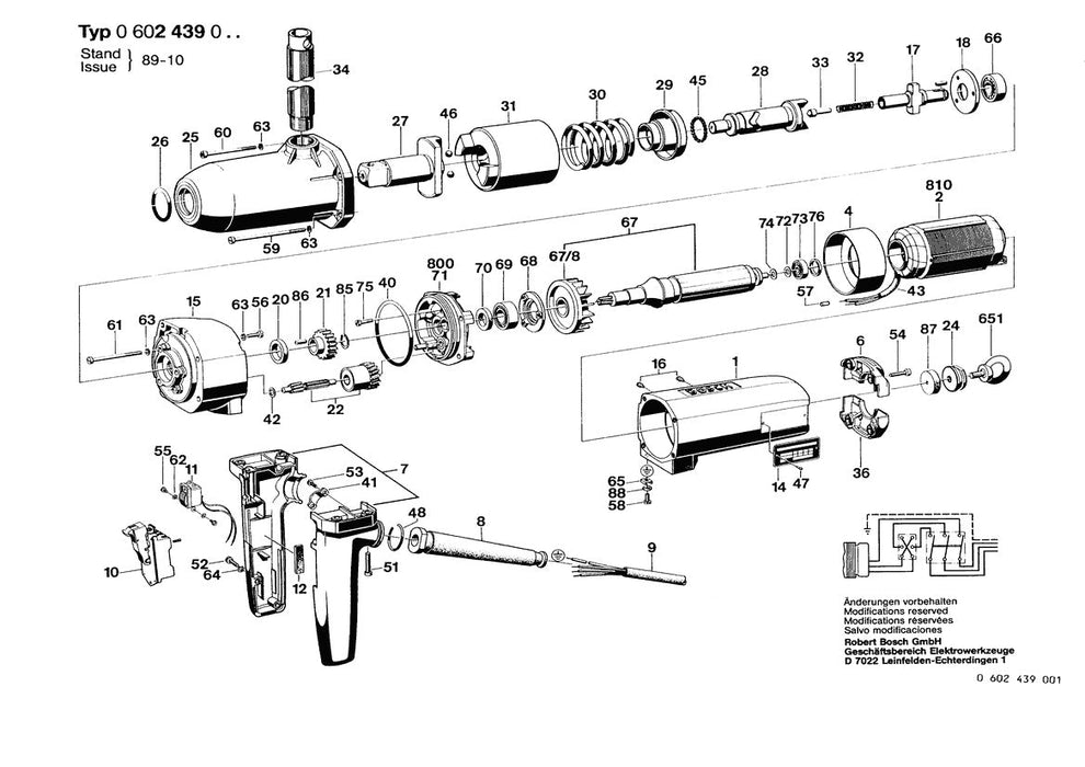 0602439001  Bosch Impact Wrench Bosch Impact Wrench Parts Diagram