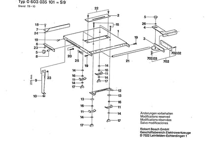 603035101 Bosch Table Saw Parts Diagram