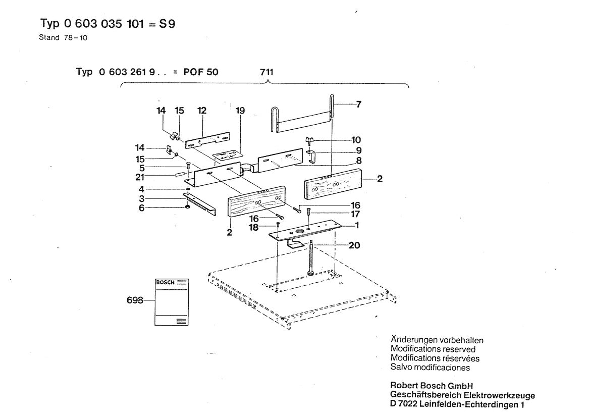 603035101 Bosch Table Saw Parts Diagram