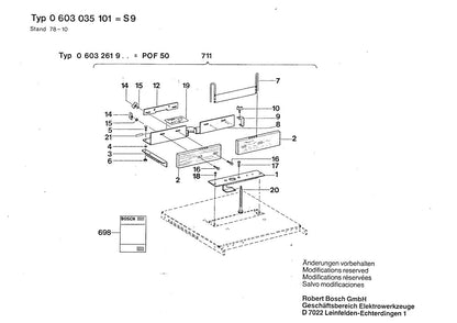 603035101 Bosch Table Saw Parts Diagram