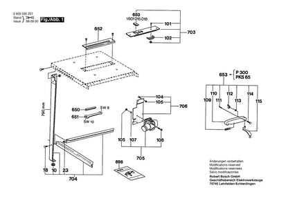 603035201 Bosch Table Saw Parts Diagram