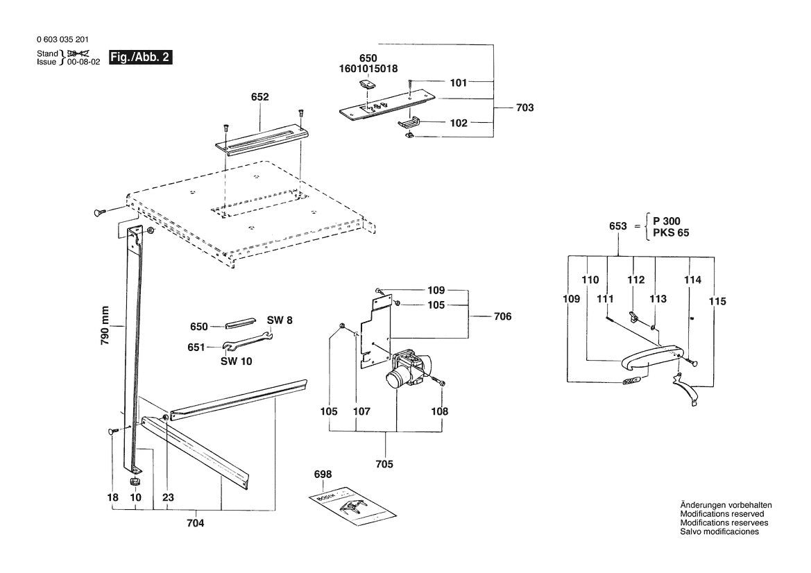 603035201 Bosch Table Saw Parts Diagram