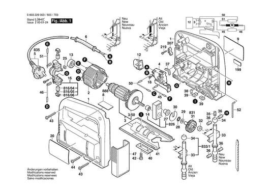 603229039 Bosch Jig Saw Parts Diagram