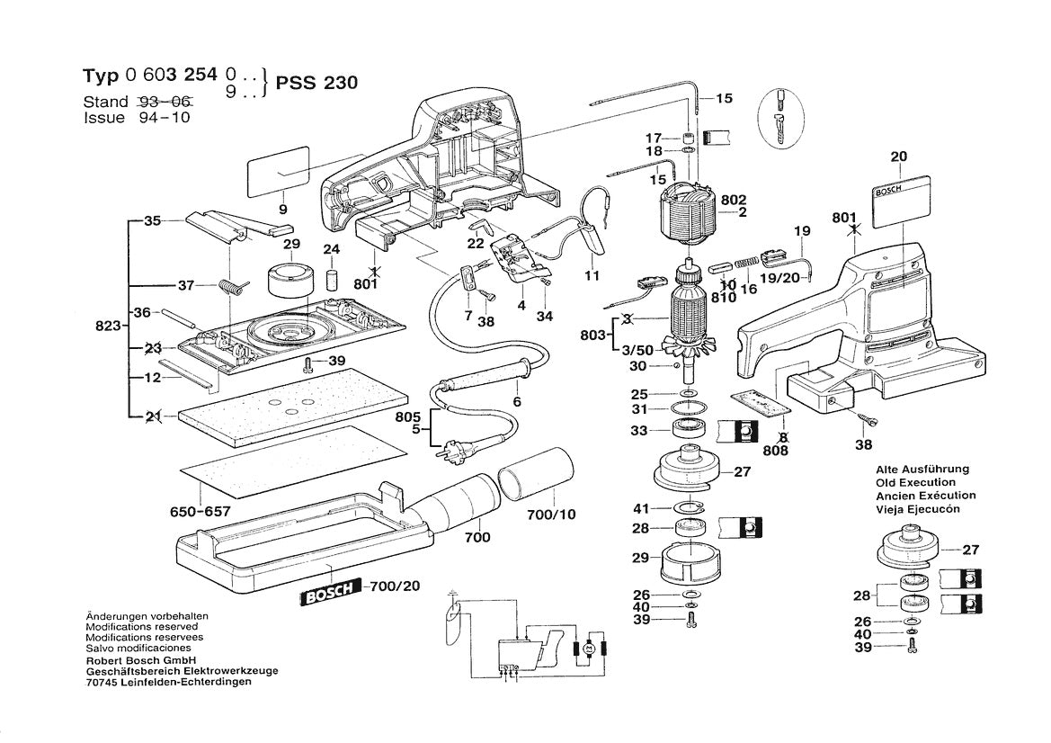 603254039 Bosch Sander Parts Diagram