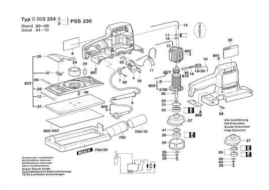 603254039 Bosch Sander Parts Diagram