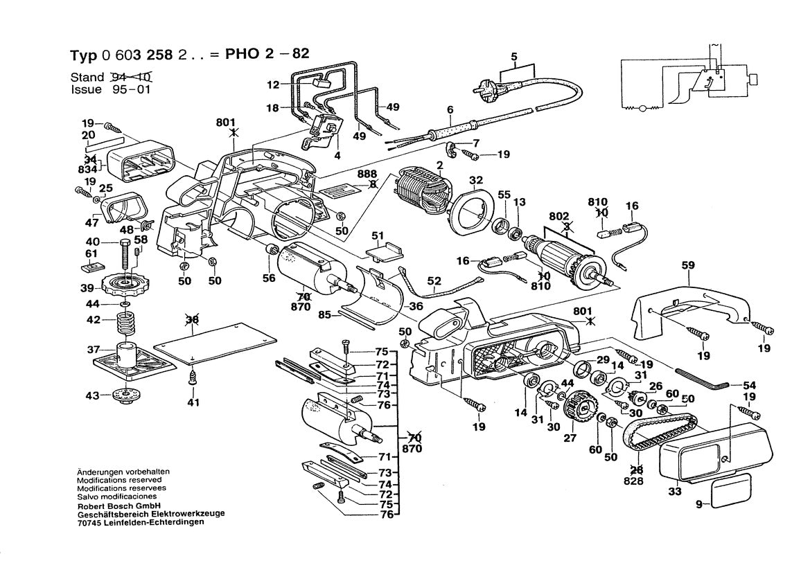 603258239 Bosch Planer Parts Diagram