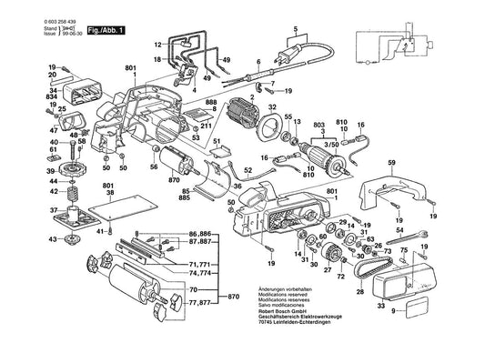 603258439 Bosch Planer Parts Diagram