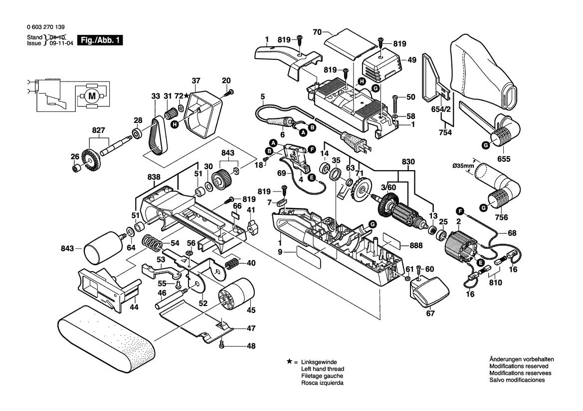 603270139 Bosch Sander Parts Diagram