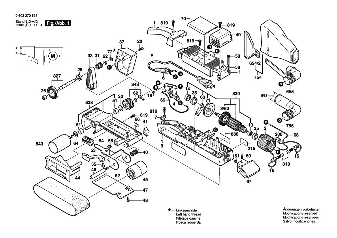 603270635 Bosch Sander Parts Diagram