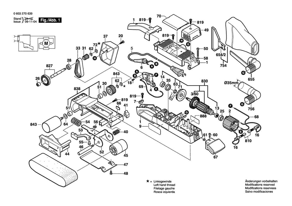 603270639 Bosch Sander Parts Diagram