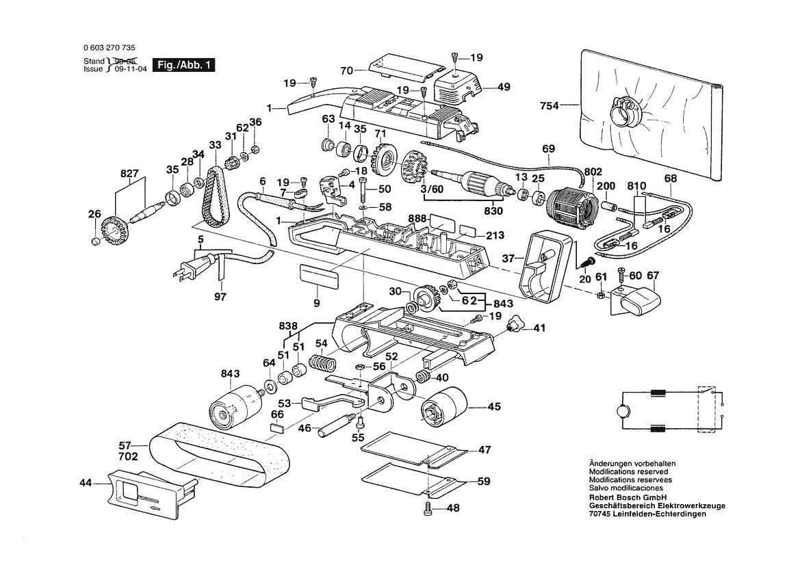 603270735 Bosch Sander Parts Diagram