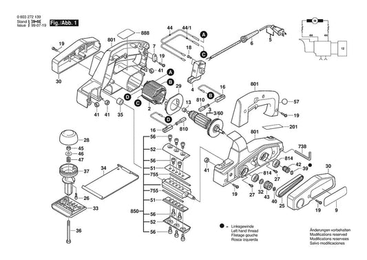 603272139 Bosch Planer Parts Diagram