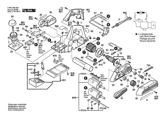 603296039 Bosch Planer Parts Diagram